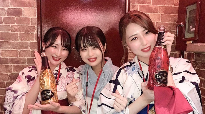 【写メまとめ】3人ともカワイイ💖浴衣美女に並ばれたらシャンパン不可避でしょ🥂