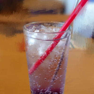 この間、美味しいブルーベリーソーダを飲んできたよ〜！