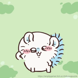あおちゃんとちいかわの福笑いした✨の写真1枚目
