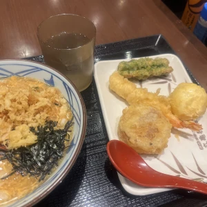 今日、人生で初めて丸亀製麺食べました🥺の写真1枚目